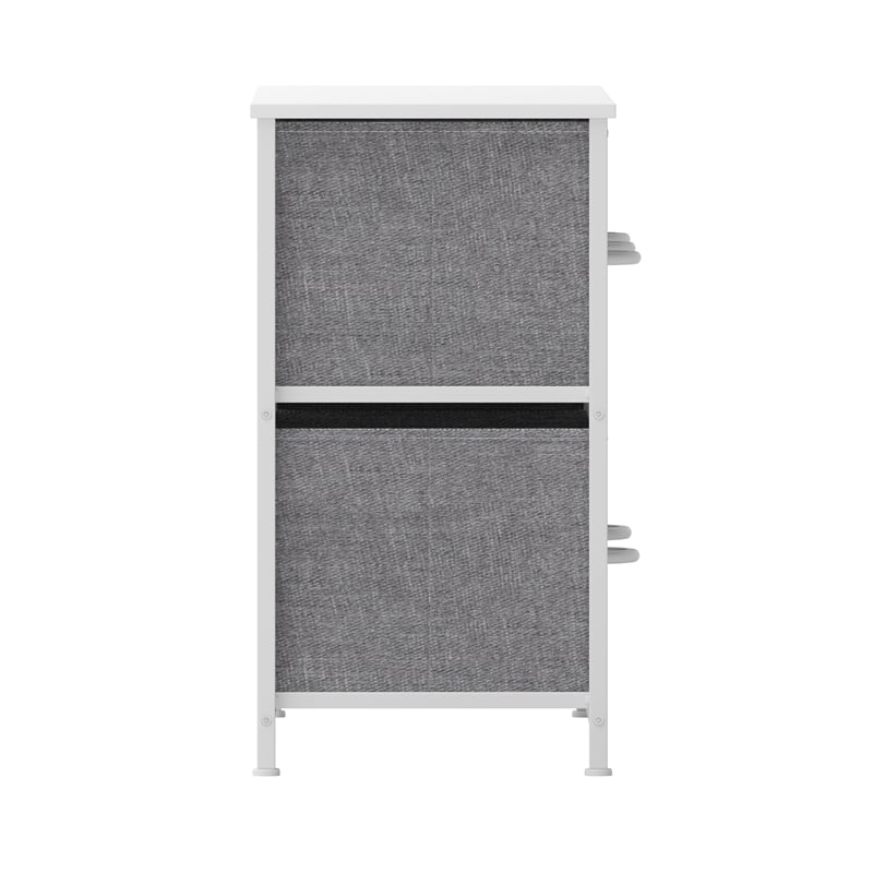 Pemberly Row 5 Drawer Dresser with White Wood Top and White Iron Frame