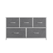 Pemberly Row 5 Drawer Dresser with White Wood Top and White Iron Frame