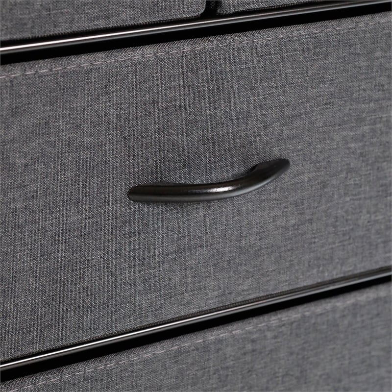Pemberly Row 4 Drawer Nightstand with USB & Outlet Charging Station in Charc/Bk