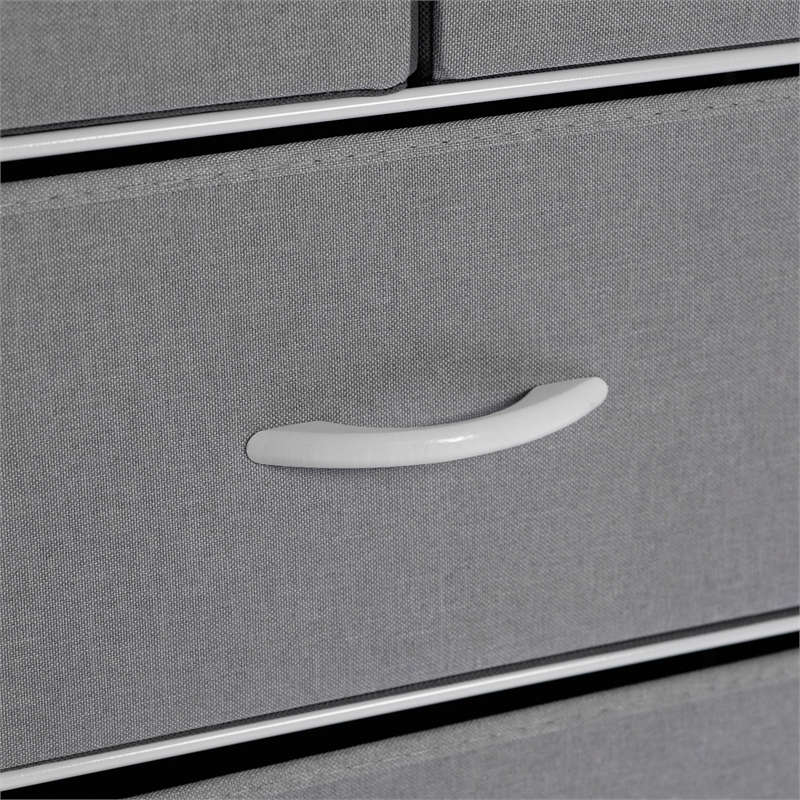 Pemberly Row 4 Drawer Nightstand with USB & Outlet Charging Station in Gray/Wht