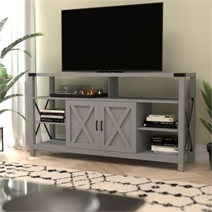 Pemberly Row 60&quot TV Stand for up to 60&quot TVs with Adjustable Shelf - Coastal Gray