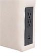 Pemberly Row Upholstered Twin Headboard with 2 Power Outlets & USB Ports - Beige