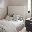 Pemberly Row Upholstered Twin Headboard with 2 Power Outlets & USB Ports - Beige