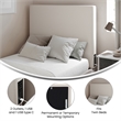Pemberly Row Upholstered Twin Headboard with 2 Power Outlets & USB Ports - Beige