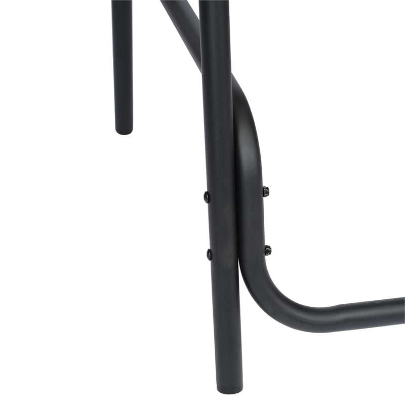 Pemberly Row Indoor/Outdoor Rattan Restaurant Barstool in Black/Black - Set of 2