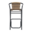 Pemberly Row Rattan Restaurant Barstool in Medium Brown/Black Set of 2