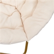 Pemberly Row Folding XL Faux Fur Saucer Chair for Dorm in Ivory/Soft Gold