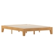 Pemberly Row Wood Platform Queen Bed with 14 Support Slats in Natural Pine