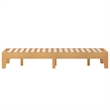 Pemberly Row Wood Platform Queen Bed with 14 Support Slats in Natural Pine