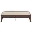 Pemberly Row Wood Platform Queen Bed with 14 Support Slats in Walnut