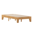 Pemberly Row Wood Platform Twin Bed with 14 Support Slats in Natural Pine