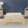 Pemberly Row Wood Platform Twin Bed with 14 Support Slats in Natural Pine