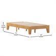 Pemberly Row Wood Platform Twin Bed with 14 Support Slats in Natural Pine