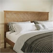 Pemberly Row Solid Wood King Platform Bed Frame with Headboard in Light Brown