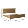 Pemberly Row Solid Wood King Platform Bed Frame with Headboard in Light Brown