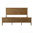 Pemberly Row Solid Wood King Platform Bed Frame with Headboard in Light Brown