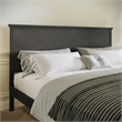 Pemberly Row Solid Wood King Platform Bed Frame with Headboard in Dark Gray