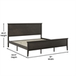 Pemberly Row Solid Wood King Platform Bed Frame with Headboard in Dark Gray