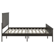 Pemberly Row Solid Wood King Platform Bed Frame with Headboard in Dark Gray