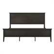 Pemberly Row Solid Wood King Platform Bed Frame with Headboard in Dark Gray