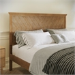 Pemberly Row Solid Wood Queen Platform Bed Frame with Headboard in Light Brown