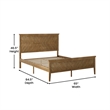 Pemberly Row Solid Wood Queen Platform Bed Frame with Headboard in Light Brown