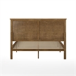 Pemberly Row Solid Wood Queen Platform Bed Frame with Headboard in Light Brown
