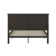 Pemberly Row Solid Wood Queen Platform Bed Frame with Headboard in Dark Gray