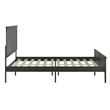 Pemberly Row Solid Wood Queen Platform Bed Frame with Headboard in Dark Gray