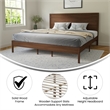 Pemberly Row Solid Wood King Platform Bed with Headboard and Slats in Brown