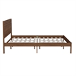 Pemberly Row Solid Wood King Platform Bed with Headboard and Slats in Brown