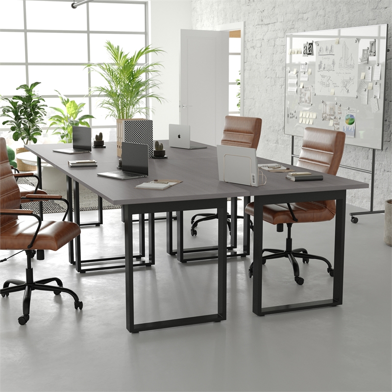 Pemberly Row 60x30 Conference Table with Laminate Top & U-Frame Base in Gray Oak