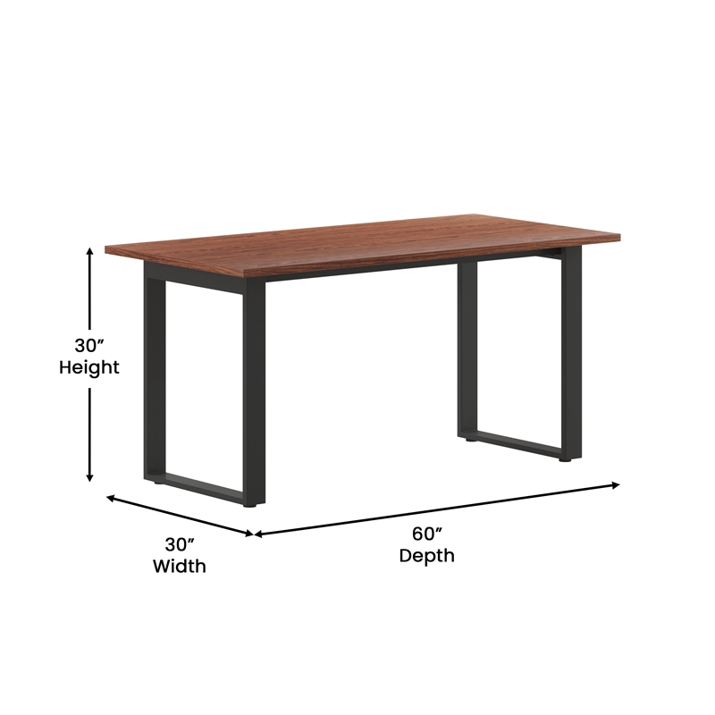 Pemberly Row 60x30 Conference Table with Laminate Top and U-Frame Base in Walnut