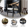 Pemberly Row Cane Rattan Dining Chair with Padded Seat in Natural/Black