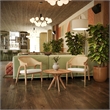 Pemberly Row Cane Rattan Dining Chair with Padded Seat in Natural