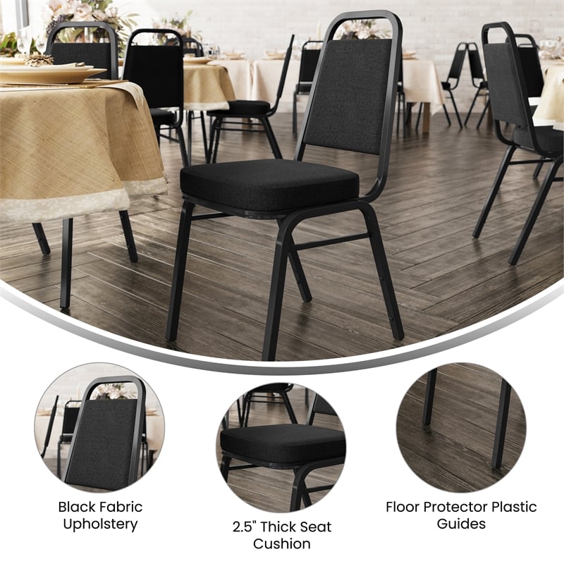 Pemberly Row Trapezoidal Back Banquet Stack Chair with 2.5