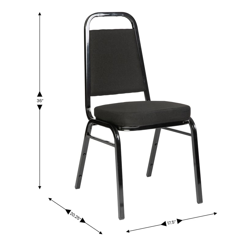 Pemberly Row Trapezoidal Back Banquet Stack Chair with 2.5