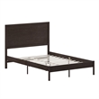 Pemberly Row Solid Wood Full Platform Bed with Headboard and Slats in Dark Brown