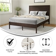 Pemberly Row Solid Wood Full Platform Bed with Headboard and Slats in Dark Brown