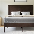 Pemberly Row Solid Wood Full Platform Bed with Headboard and Slats in Dark Brown