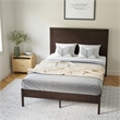 Pemberly Row Solid Wood Full Platform Bed with Headboard and Slats in Dark Brown