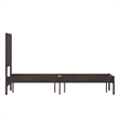Pemberly Row Solid Wood Full Platform Bed with Headboard and Slats in Dark Brown