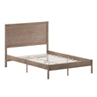 Pemberly Row Solid Wood Full Platform Bed with Headboard & Slats in Light Brown