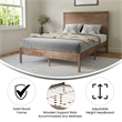 Pemberly Row Solid Wood Full Platform Bed with Headboard & Slats in Light Brown