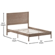Pemberly Row Solid Wood Full Platform Bed with Headboard & Slats in Light Brown