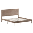 Pemberly Row Solid Wood King Platform Bed with Headboard & Slats in Light Brown