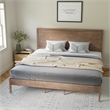 Pemberly Row Solid Wood King Platform Bed with Headboard & Slats in Light Brown