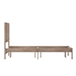 Pemberly Row Solid Wood King Platform Bed with Headboard & Slats in Light Brown