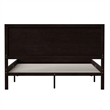 Pemberly Row Solid Wood Queen Platform Bed with Headboard & Slats in Dark Brown