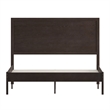 Pemberly Row Solid Wood Queen Platform Bed with Headboard & Slats in Dark Brown